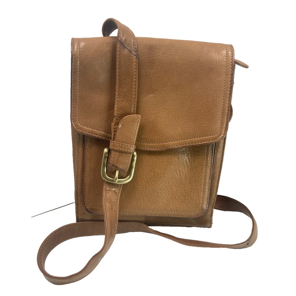 Vintage Fossil Brown Crossbody Leather Handbag Purse‎ Small Messenger Style